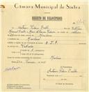 Registo de velocípede de marca E.J.F., com o nº 7706, em nome de António Pedroso Coelho, morador em Morelena.
