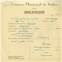 Registo de velocípede de marca Raio, com o nº 5870, em nome de Fernando Domingos da Silva, morador em Alfaquiques. 