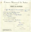 Registo de velocípede de marca Cicles Pombal, com o nº 8301, em nome de João Henrique do Nascimento Mata, morador em Vila Verde.
