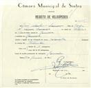 Registo de velocípede de marca Caravela, com o nº 8499, em nome de José Valentim Lourenço, morador em Gouveia.