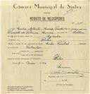 Registo de velocípede de marca Cicles Pombal, com o nº 7069, em nome de Carlos Alberto Correia Peixoto, morador em Belas.