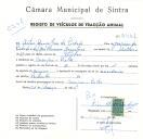 Registo de um veiculo de duas rodas tirado por um animal de espécie asinina destinado a transporte de mercadorias em nome de Artur Gonçalves da Piedade, morador em Carenque, Belas.