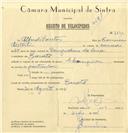 Registo de velocípede de marca Champion, com o nº 7291, em nome de Alfredo Santos, morador em Baratã.