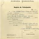 Registo de velocípede de marca Nacional, com o nº 518, em nome de Carlos Alberto Furtado Cabeleira, morador em Linhó.