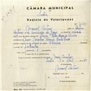 Registo de velocípede de marca Olympique, com o nº 4585, em nome de Manuel Antunes, morador em Mem Martins.