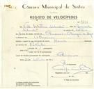 Registo de velocípede de marca Mavic, com o nº 9311, em nome de Vítor Martins Silvestre, morador em Almornos.