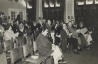 Reunião na sala da Nau do Palácio Valenças com a presença de José Alfredo da Costa Azevedo entre outras personalidades.