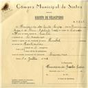 Registo de velocípede de marca Pombal, com o nº 5826, em nome de Francisco dos Santos Lopes, morador em Lameiras.