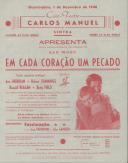 Programa do filme "Em Cada Coração Um Pecado" realizado por San Wood com a participação de Ann Sheridan, Robert Cummings, Ronald Reagan e Betty Field.