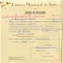 Registo de velocípede de marca Cuciolo, com o nº 5795, em nome de Mário Augusto Passos, morador em Rua Ribeiro de Carvalho nº 1, Cacém.