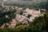 Vista parcial da Vila de Sintra, com o Palácio Nacional de Sintra, Hotel Tivoli e igreja de S. Martinho.