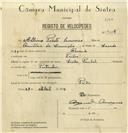 Registo de velocípede de marca Olga com motor, com o nº 7056, em nome de Albino Pinto Loureiro, morador em Paiões.