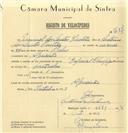 Registo de velocípede de marca Olympique, com o nº 6687, em nome de Manuel dos Santos Cintrão, morador em Algueirão.