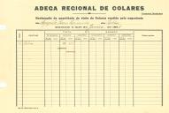 Declarações da quantidade de vinho da região demarcada de Colares expedido ou vendido para consumo nacional por Agapito Serra Fernandes morador em Lisboa.