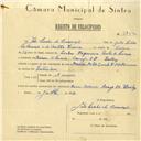 Registo de velocípede de marca Mourão com motor Cuciolo, com o nº 5852, em nome de João Carlos da Conceição, morador no Bairro Almeida Araújo, Queluz.