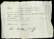 Recibos de pagamentos da décima feitos por Matilde José do Carmo de Oliveira Reis irmã de Máximo José dos Reis.