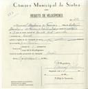 Registo de velocípede com o nº 4970, em nome de Manuel Moucheira da Fonseca, morador em Covões.