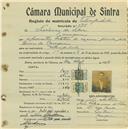 Registo de matricula de velocipedista em nome de Frederico da Silva, morador em Carenque, com o nº de inscrição 586.
