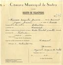 Registo de velocípede de marca Cicles Pombal com motor, com o nº 7301, em nome de Francisco Mesquita Guerra, morador em Carrascal.