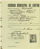 Registo de matricula de velocipedista em nome de Casimiro António Rodrigues, morador em Aruil de Baixo, com o nº de inscrição 1627.