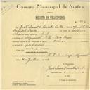 Registo de velocípede de marca Helios, com o nº 5899, em nome de João Manuel de Carvalho Coute, morador em Algueirão.