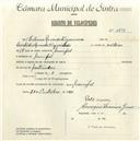 Registo de velocípede com o nº 4898, em nome de Eliseu Ricardo Figueiredo, morador em Mucifal.