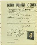 Registo de matricula de velocipedista em nome de António Agostinho Marcelino, morador em Longo, com o nº de inscrição 1802.
