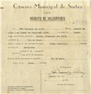 Registo de velocípede de marca Vilar, com o nº 7993, em nome de João Fernando da Silva, morador em Rio de Mouro.