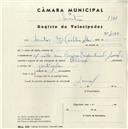 Registo de velocípede de marca Olival, com o nº 4500, em nome de Santos Coelho Lda, com sede em Bairro Industrial, Lourel.