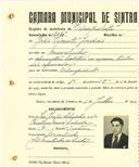 Registo de matricula de velocipedista em nome de João Vicente Jordão, morador em Morelinho, com o nº de inscrição 2036.