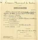 Registo de velocípede de marca Spitfire, com o nº 6347, em nome de António Maria de Carvalho da Rocha, morador em S. Pedro de Sintra.
