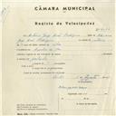 Registo de velocípede com o nº 4351, em nome de António Jorge Anão Rodrigues, morador em Azenhas do Mar.