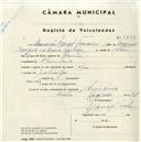 Registo de velocípede com o nº 5230, em nome de Armando Manuel Francisco, morador em Abrunheira.