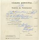 Registo de velocípede de marca Champion, com o nº 4545, em nome de Vítor Mendes Marques, morador em Rua dos Combatentes, Queluz.