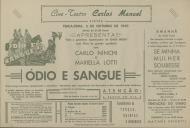 Programa do filme "Ódio e Sangue" com a participação de Carlo Ninchi e Mariella Lotti.