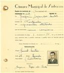 Registo de matricula de carroceiro em nome de Joaquim Lopes dos Santos, morador em Fontanelas, com o nº de inscrição 1528.