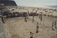 Jogo de Voleibol na Praia Grande.