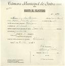 Registo de velocípede de marca Caravela, com o nº 4897, em nome de Henrique Cristovão, morador em Chilreira.