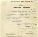 Registo de velocípede de marca Helios, com o nº 720, em nome de Joaquim Pedro Pantana, morador em Galamares.