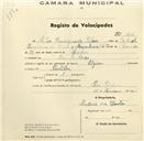Registo de velocípede de marca Elgin, com o nº 516, em nome de Artur Henriques da Silva, morador em Pero Pinheiro.