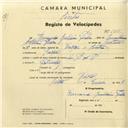 Registo de velocípede de marca R.P., com o nº 2881, em nome de Fernando Gualdino Pedro, morador em Fação.