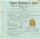 Registo de matricula de velocipedista em nome de Manuel Martins, morador em Queluz, com o nº de inscrição 763.