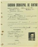 Registo de matricula de velocipedista em nome de Jerónimo Ferreira, morador na Várzea, com o nº de inscrição 1737.
