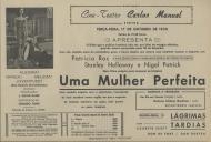 Programa do filme "Uma Mulher Perfeita" com a participação de Patricia Roc, Stanley Holloway e Nigel Patrik.