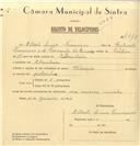 Registo de velocípede de marca Velociper, com o nº 7410, em nome de Alberto Luís Francisco, morador em Abrunheira.
