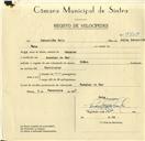 Registo de velocípede de marca Clone, com o nº 9709, em nome de Sebastião Mota, morador em Azenhas do Mar.