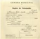 Registo de velocípede com o nº 3133, em nome de Francisco Simões Capote, morador em Casas Novas.