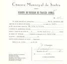 Registo de um veiculo de duas rodas tirado por um animal de espécie cavalar destinado a transporte de mercadorias em nome de José Inocêncio Bernardes, morador em Lameiras, Sintra.