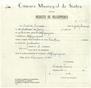 Registo de velocípede de marca Panther, com o nº 8627, em nome de Batista Marcos, morador em Alfaquiques.