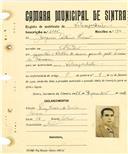 Registo de matricula de velocipedista em nome de Joaquim António Inácio, morador em São Pedro, com o nº de inscrição 2115.